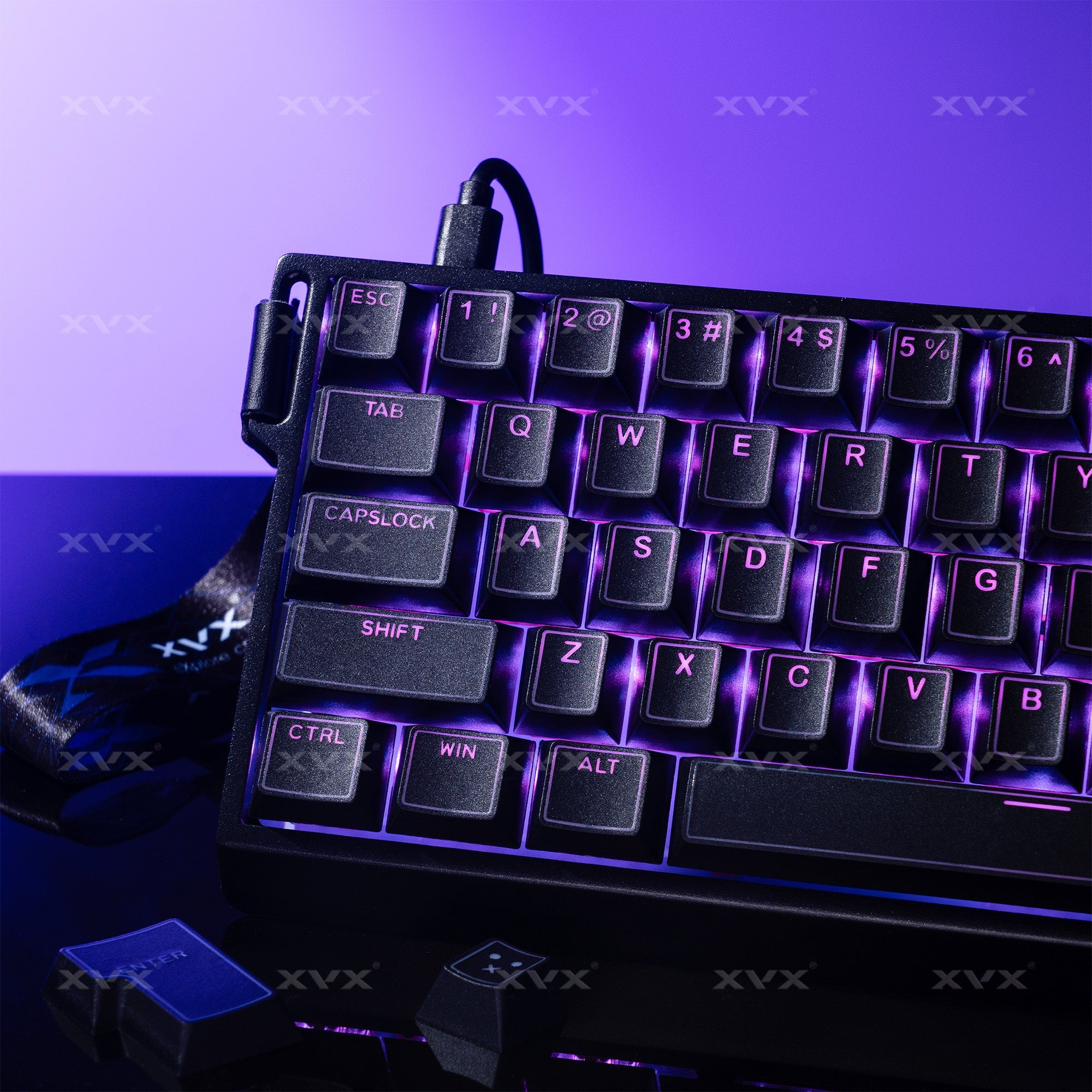 XVX PRISM Shine-Through Double-Shot Cherry Profile 142-Key PBT Keycap Set