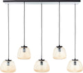 Brilliant kaizen - hanging lamp - 5-light - e27 max 5x25w - glass - amber - black
