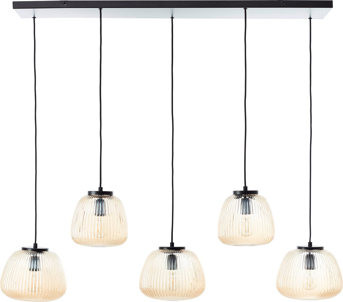 Brilliant kaizen - hanging lamp - 5-light - e27 max 5x25w - glass - amber - black
