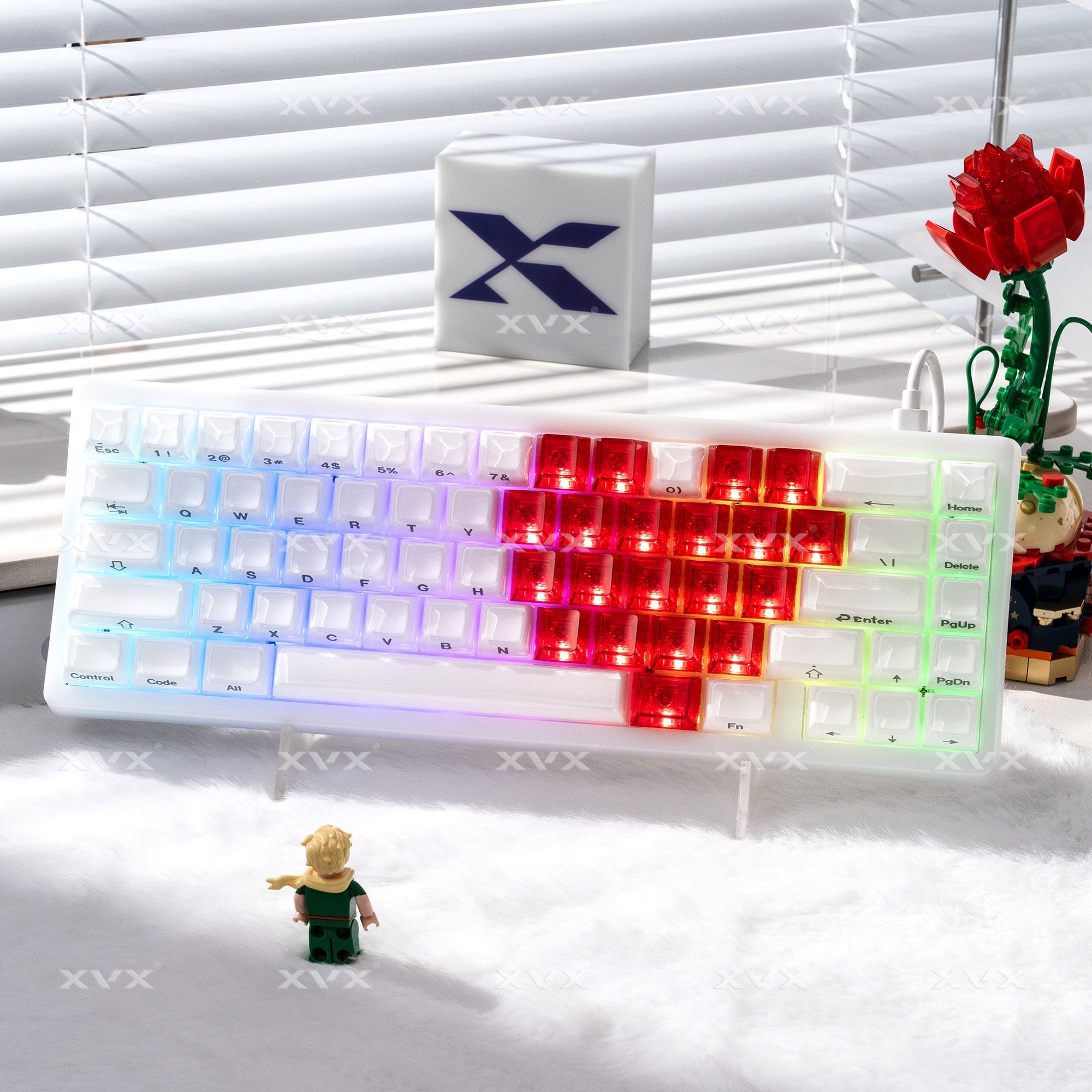 XVX Fizz Heart Series Cherry Profile PC 21-Key Artisan Keycap Set
