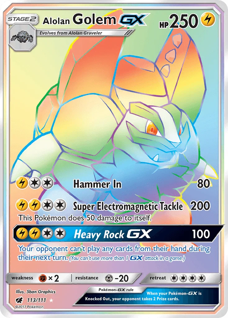 Alolan Golem GX (113/111) [Sun & Moon: Crimson Invasion]
