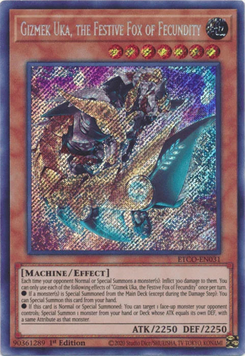 Gizmek Uka, the Festive Fox of Fecundity [ETCO-EN031] Secret Rare