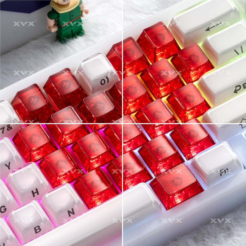 XVX Fizz Heart Series Cherry Profile PC 21-Key Artisan Keycap Set