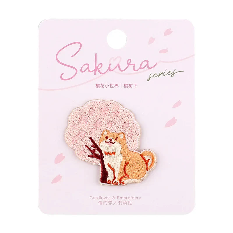Kawaii Cherry Blossom Iron On Embroidery Patches