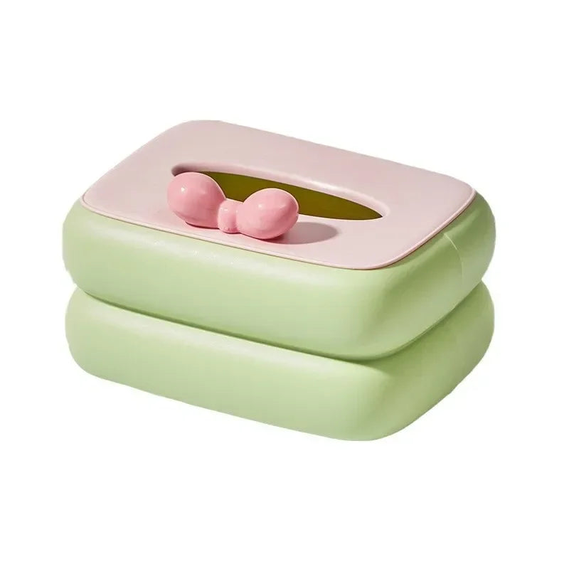 Cute Pink Bow Tissue Box