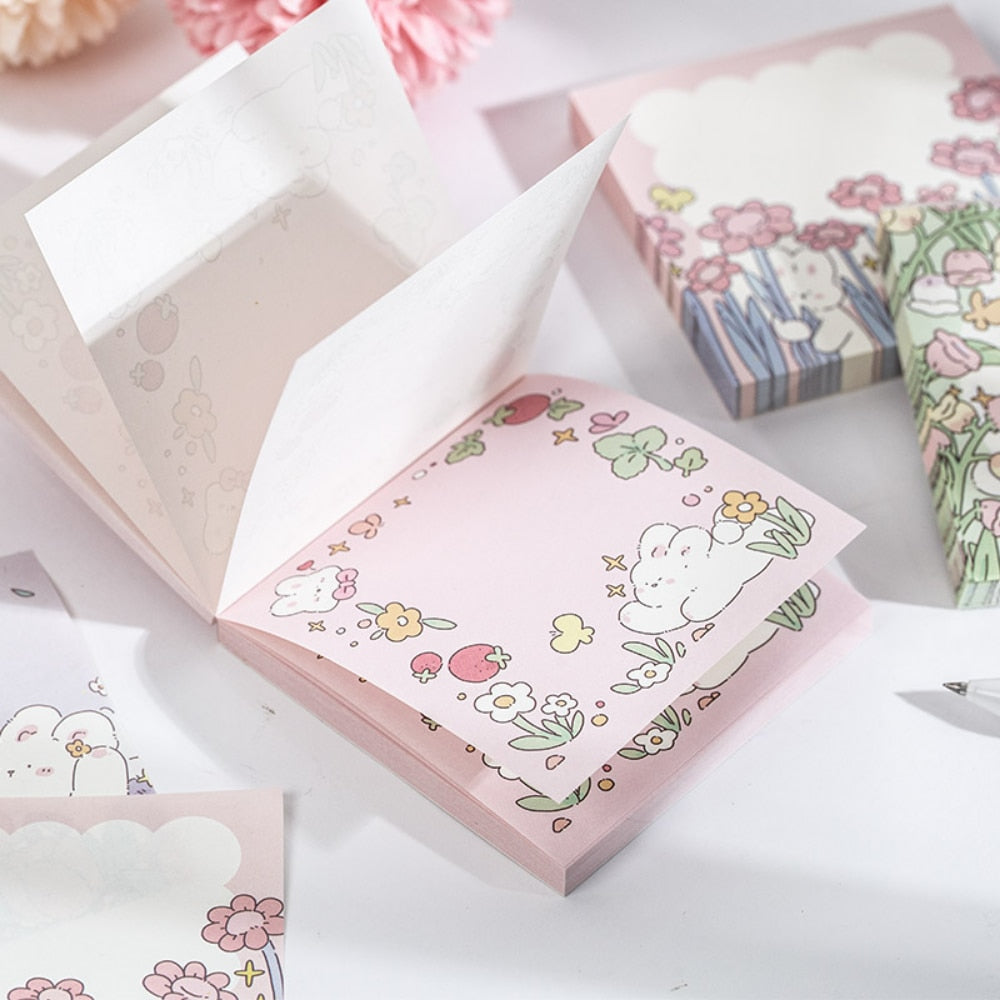 Flower Bunny Memo Pads