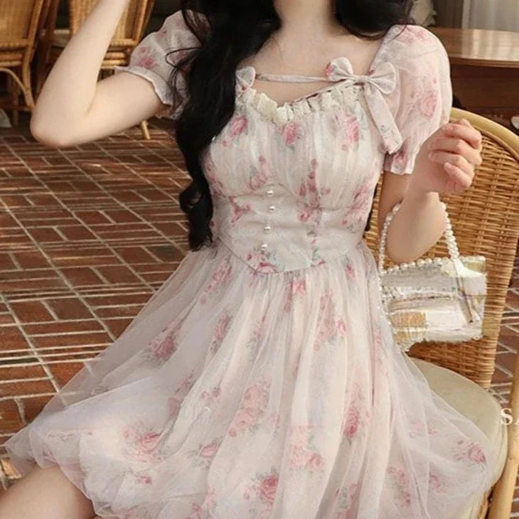 Coquette Summer Floral Mini Dress