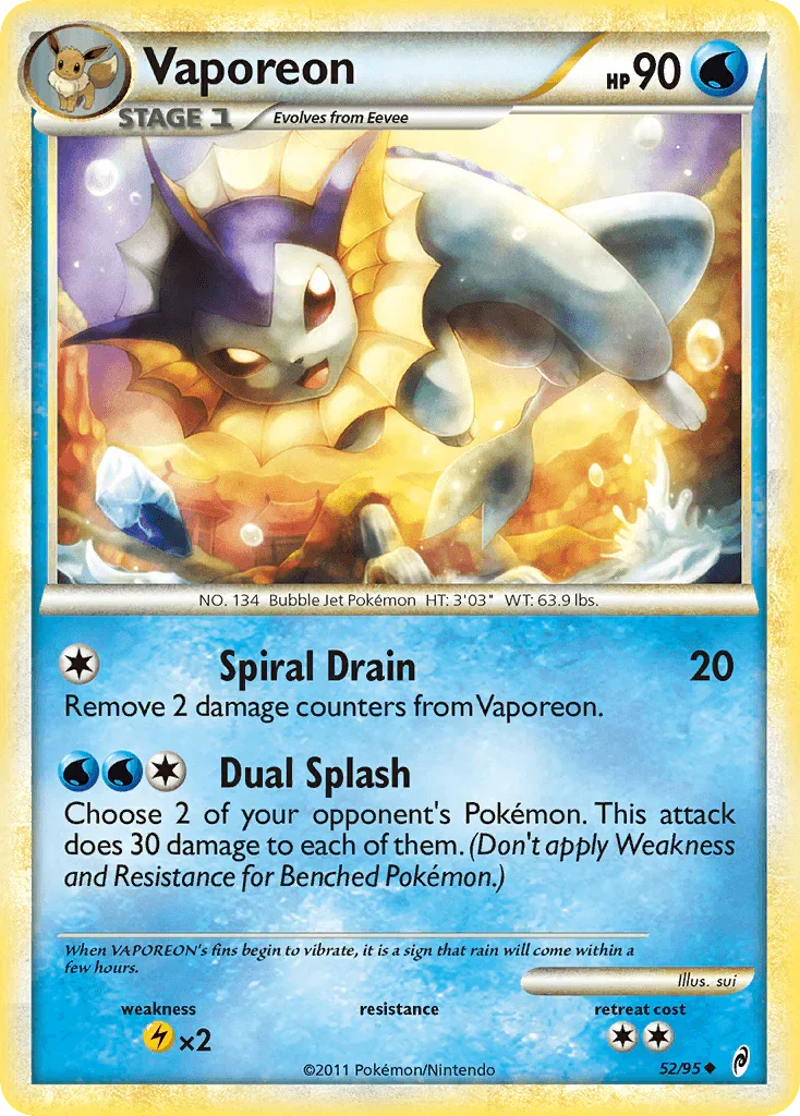 Vaporeon (52/95) [HeartGold & SoulSilver: Call of Legends]