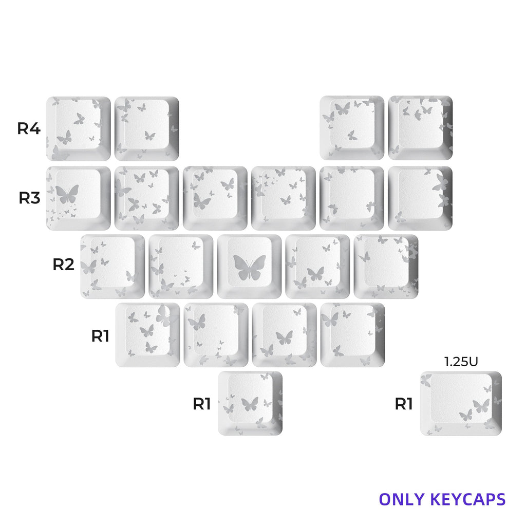 XVX IMD FlutterBloom Heart Layout 21-Key Artisan Keycap Set