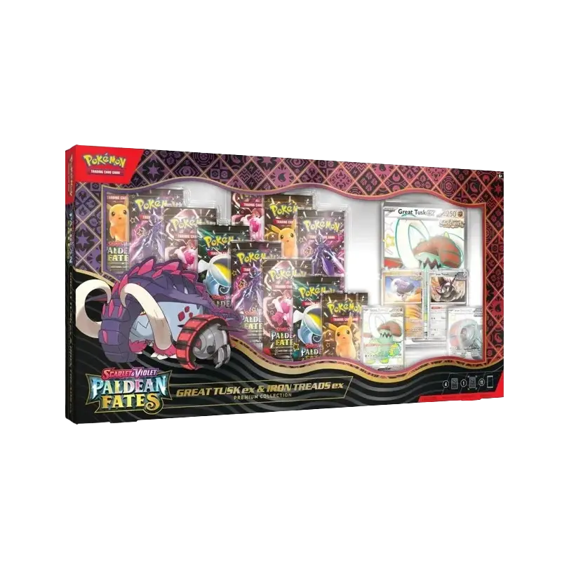 Pokemon TCG SV4.5 Paldean Fates Great Tusk ex & Iron Treads ex Premium Collection Box English