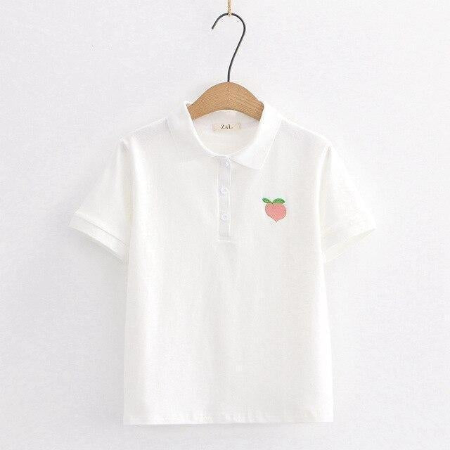 Peach Embroidery Shirt