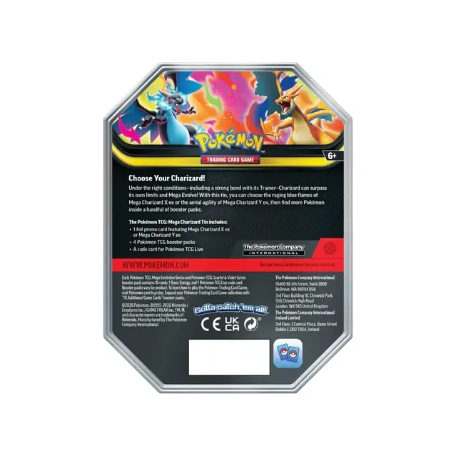 Pokemon TCG ME2 Phantasmal Flames Mega Charizard X ex Tin English